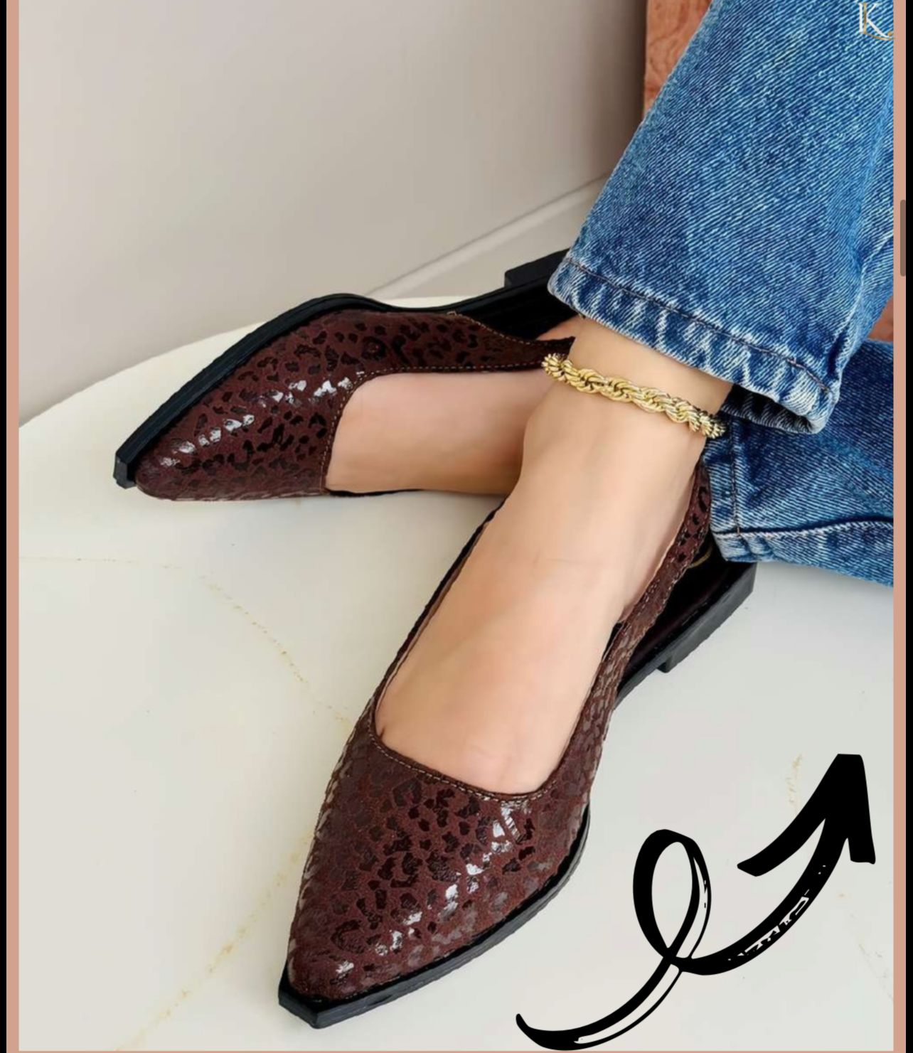 Zapatos planos marrones con puntera redonda